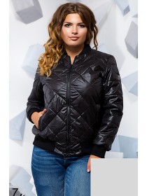 Стеганная коротка куртка з манжетами на рукавах